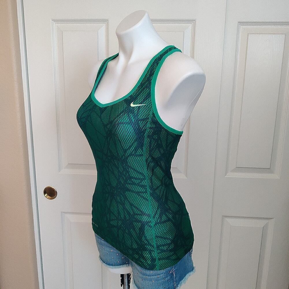 Nike Green Patterned Racerback Tank Top - Picture 3 of 10